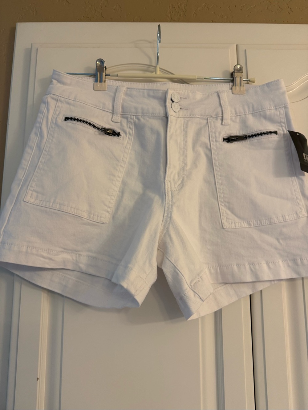 Kut from the Kloth White Zip-Pocket Jean Shorts